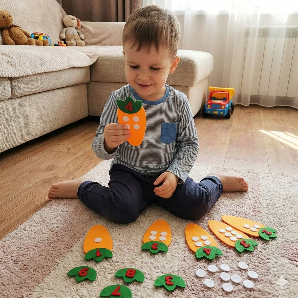 Math Carrots: Montessori Counting and Sorting Toy